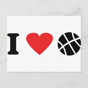 Cartão Postal Eu amo basquetebol
