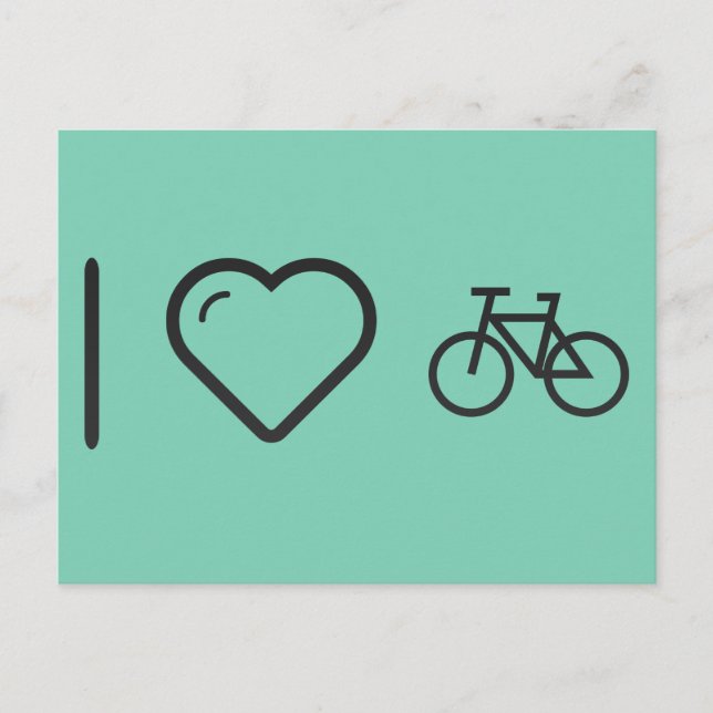 Cartão Postal Eu Amo Bicicletas (Frente)