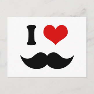 Cartão Postal Eu Amo Bigode Negro