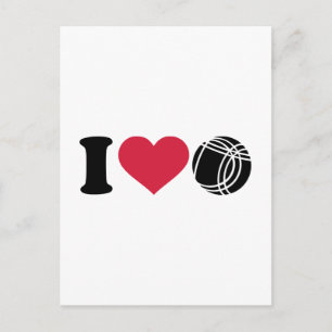 Cartão Postal Eu amo Boccia Petanque