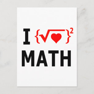 Cartão Postal Eu Amo Branco Da Matemática