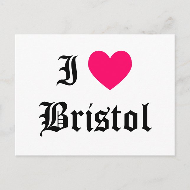Cartão Postal Eu Amo Bristol (Frente)