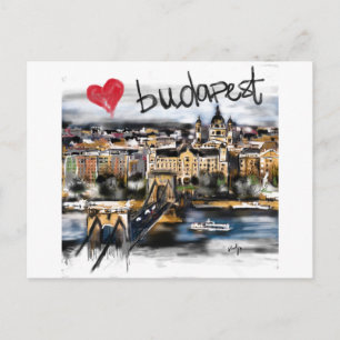Cartão Postal Eu amo Budapest