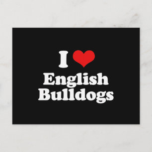 Cartão Postal Eu Amo Bulls Ingleses