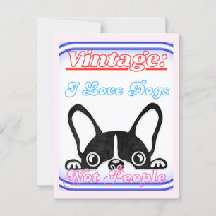 Cartão Postal Eu Amo Cachorros: Não Pessoas