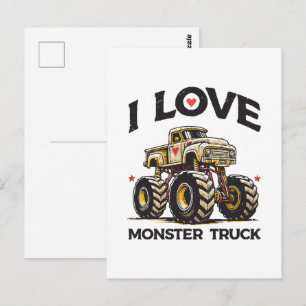 Cartão Postal Eu Amo Caminhão Monstro