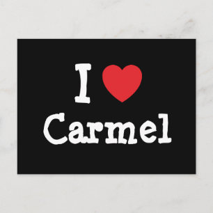 Cartão Postal Eu amo camiseta coração de Carmel