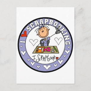 Cartão Postal Eu Amo Camisetas de Scrapbooking e Presentes