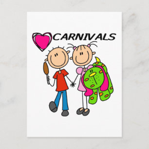 Cartão Postal Eu Amo Camisetas e Presentes de Carnaval
