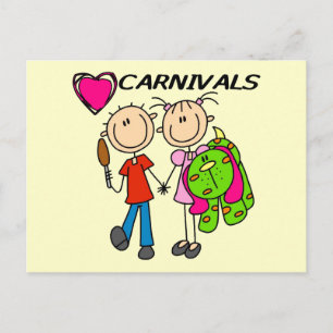 Cartão Postal Eu Amo Camisetas e Presentes de Carnaval