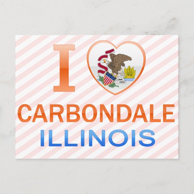 Cartão Postal Eu Amo Carbondale, IL (Frente)