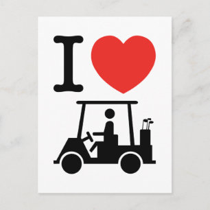 Cartão Postal Eu Amo Carrinho de Golfe