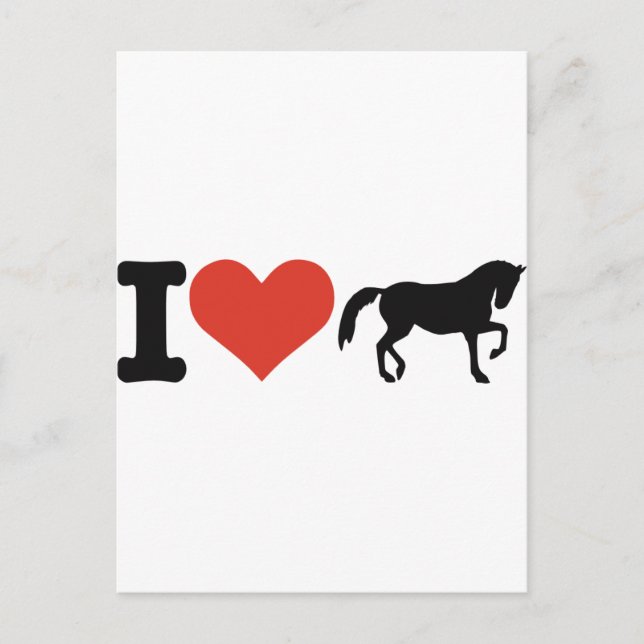 Cartão Postal Eu amo Cavalos (Frente)
