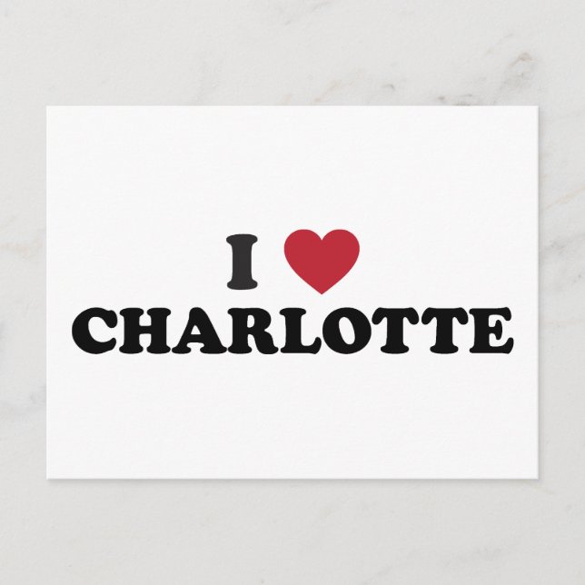 Cartão Postal Eu amo Charlotte North Carolina (Frente)