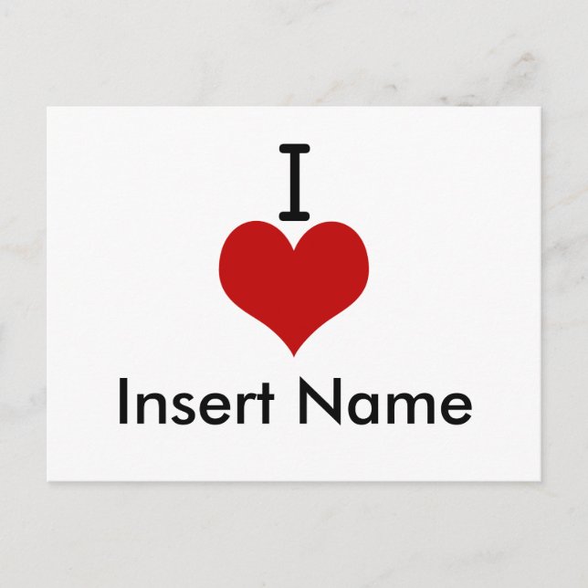 Cartão Postal Eu Amo (coração) (Frente)