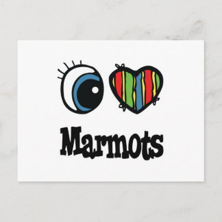 Cartão Postal Eu Amo (Coração) Marmotas