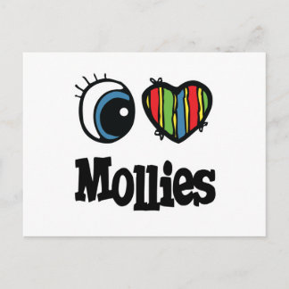 Cartão Postal Eu Amo (Coração) Mollies