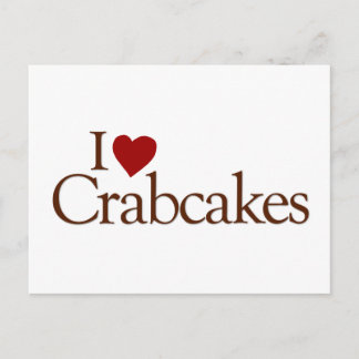 Cartão Postal Eu Amo Crabcakes