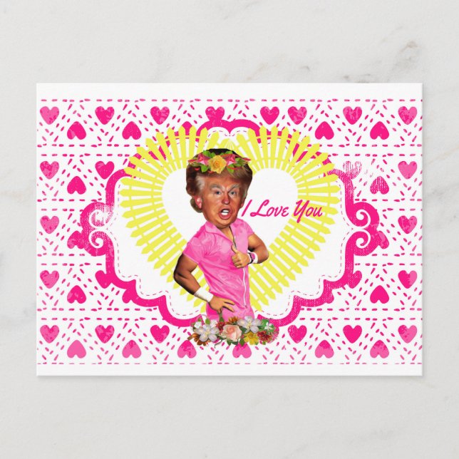 Cartão Postal eu amo donald Trump (Frente)
