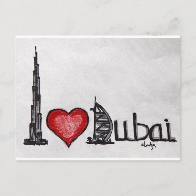 Cartão Postal Eu Amo Dubai (Frente)