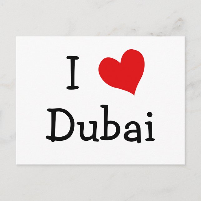 Cartão Postal Eu amo Dubai (Frente)
