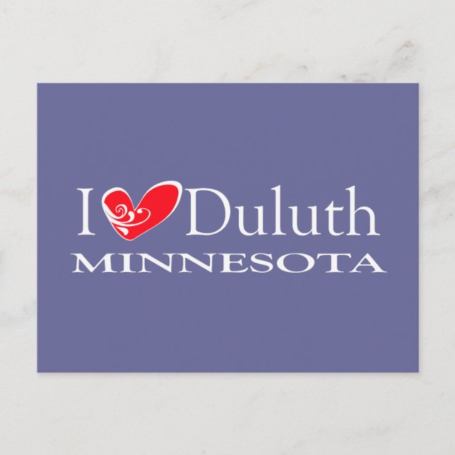 Cartão Postal Eu Amo Duluth Minnesota (Frente)