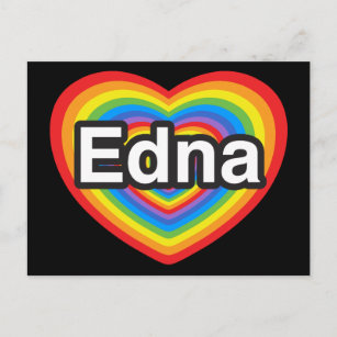 Cartão Postal Eu amo Edna. Eu te amo, Edna. Coração