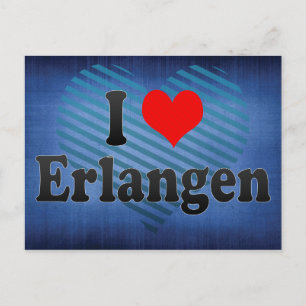 Cartão Postal Eu Amo Erlangen, Alemanha