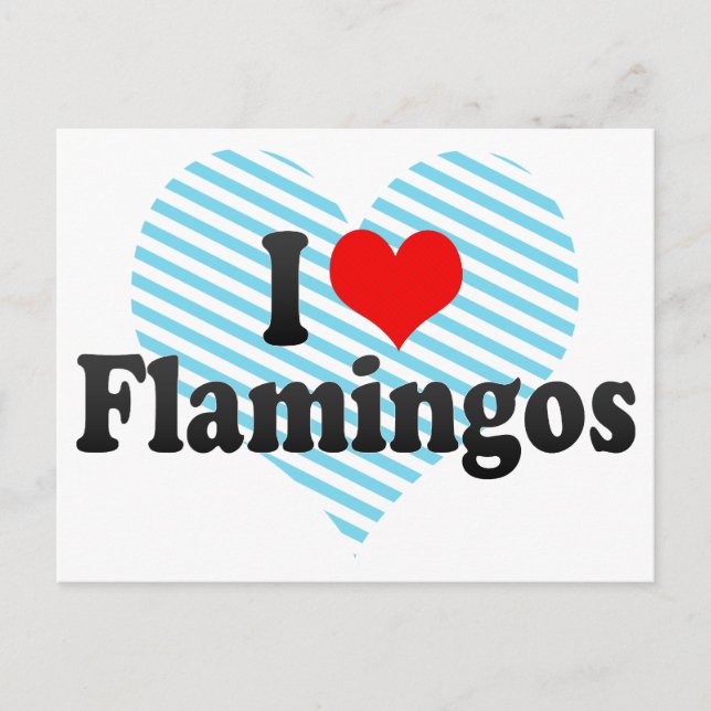Cartão Postal Eu Amo Flamingos (Frente)