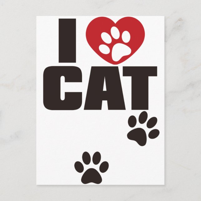 CARTÃO POSTAL EU AMO GATO (Frente)
