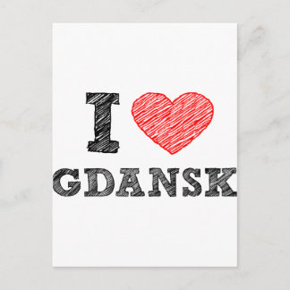 Cartão Postal Eu amo Gdansk