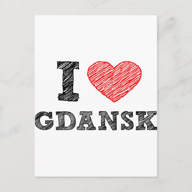 Cartão Postal Eu amo Gdansk (Frente)