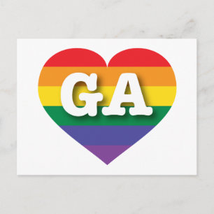 Cartão Postal Eu amo Georgia Orgulho gay