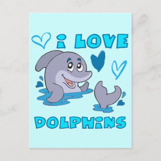 Cartão Postal Eu Amo Golfinhos