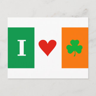 Cartão Postal Eu amo Heart Shamrock Irlanda