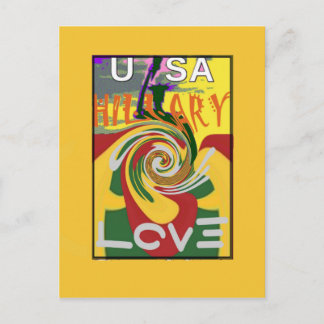 Cartão Postal Eu Amo Hillary EUA Presidente Juntos Somos Mais Fo