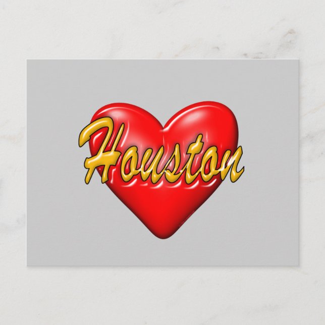 Cartão Postal Eu Amo Houston (Frente)