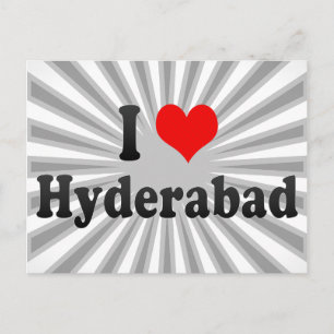 Cartão Postal Eu Amo Hyderabad, Índia