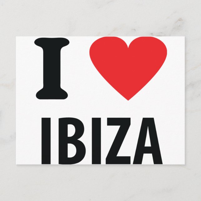 Cartão Postal Eu amo ícone de Ibiza (Frente)