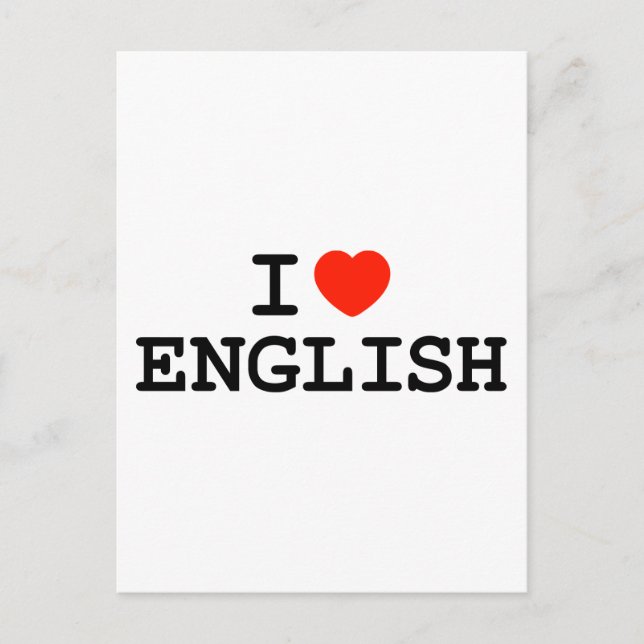 Cartão Postal Eu Amo Inglês (Frente)