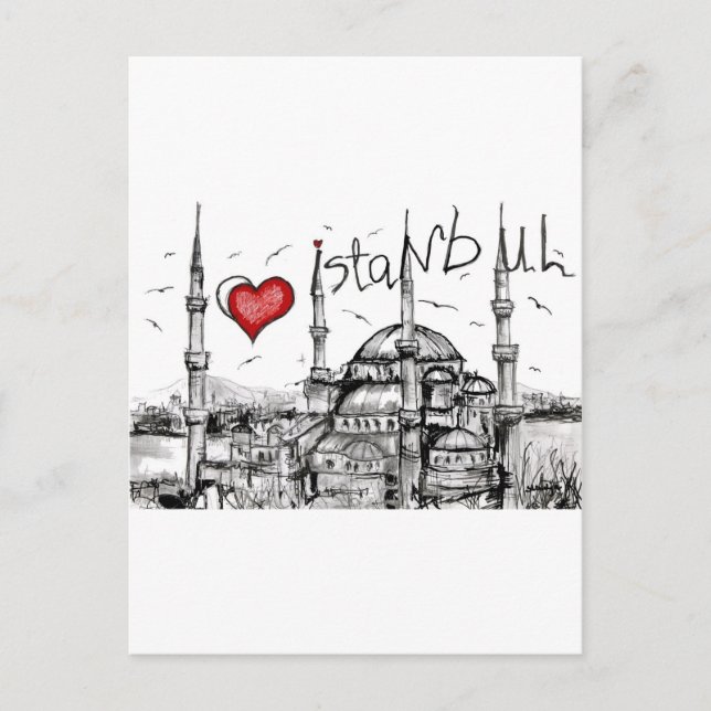 Cartão Postal Eu amo Istambul (Frente)