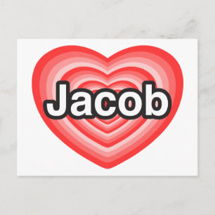 Cartão Postal Eu amo Jacob. Eu amo você Jacob. Coração