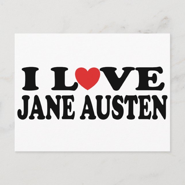 Cartão Postal Eu Amo Jane Austen Classic (Frente)