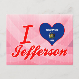 Cartão Postal Eu Amo Jefferson, Wisconsin