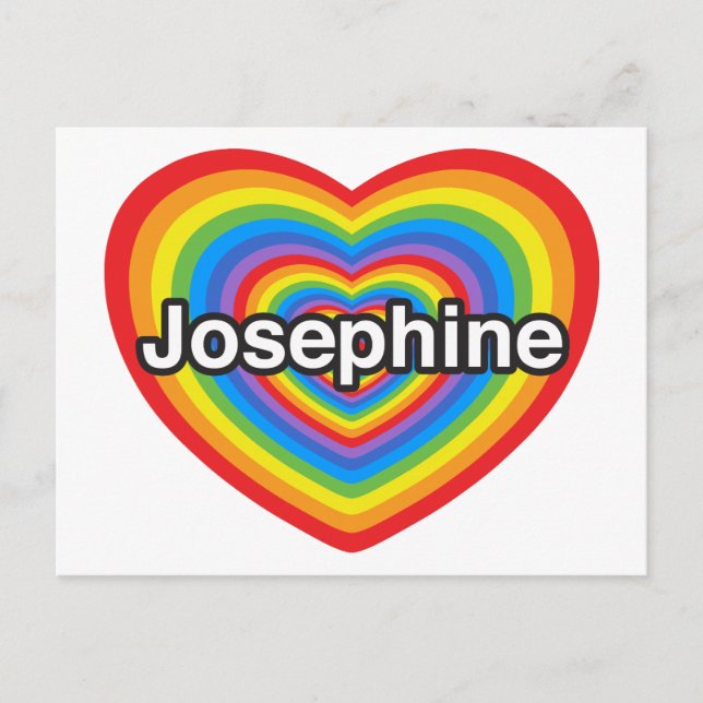 Cartão Postal Eu amo Josephine. Eu te amo Josephine. Coração (Frente)