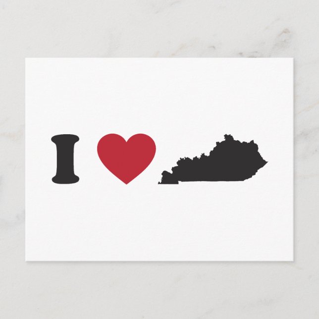Cartão Postal Eu amo Kentucky (Frente)