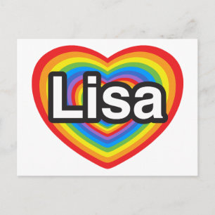 Cartão Postal Eu amo Lisa. Eu amo você Lisa. Coração