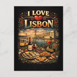 Cartão Postal Eu Amo Lisboa