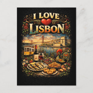 Cartão Postal Eu Amo Lisboa