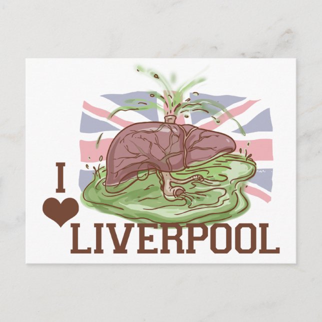 Cartão Postal Eu Amo Liverpool Humor (Frente)